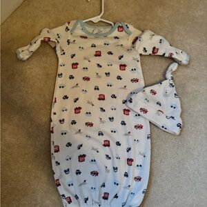 Cozy White and Blue Kids Sleep Sack with Hat